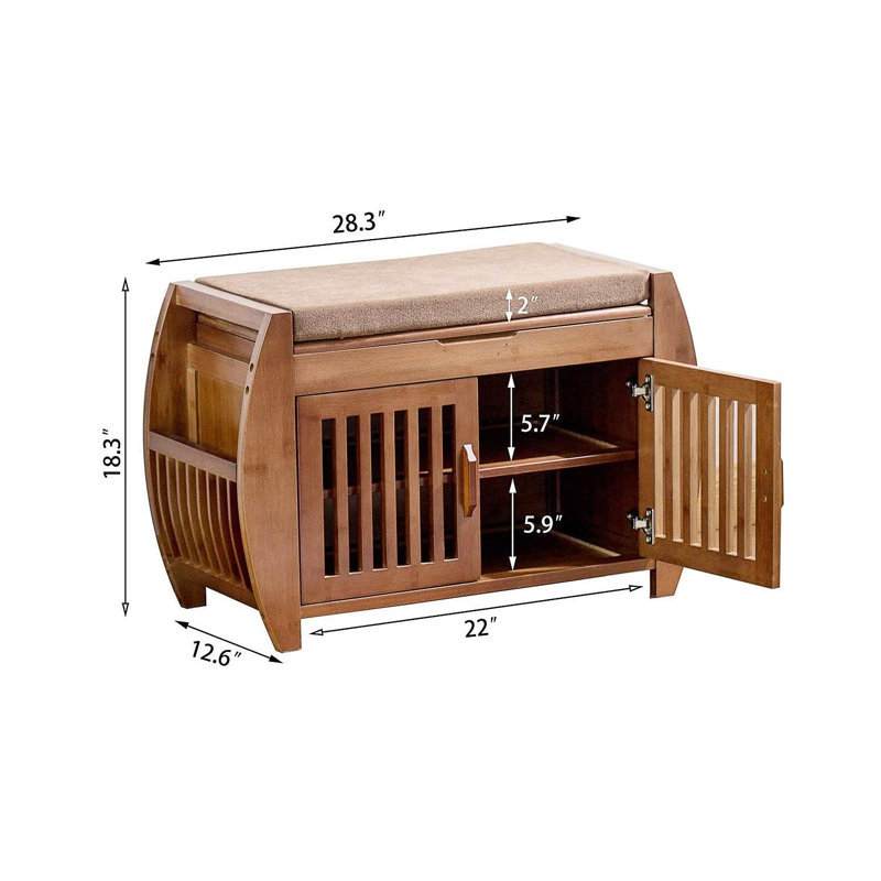 6 Pair Shoe Storage Bench