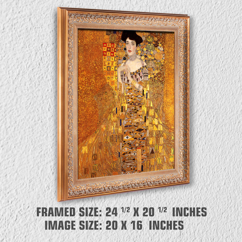 Gustav Klimt Gold Framed Artwork 24.5 x 20.5 inches