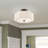 Copper Linen Blend Semi Flush Mount-186255095-186254600