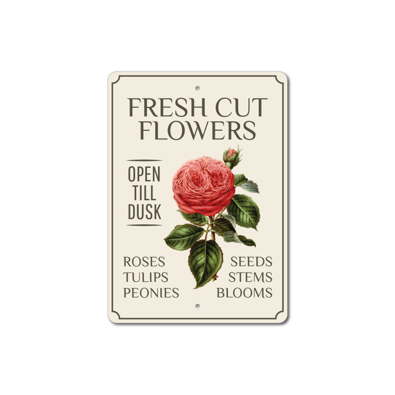Plaque rose en aluminium, H 18 po x l 12 po x P 0,06 po