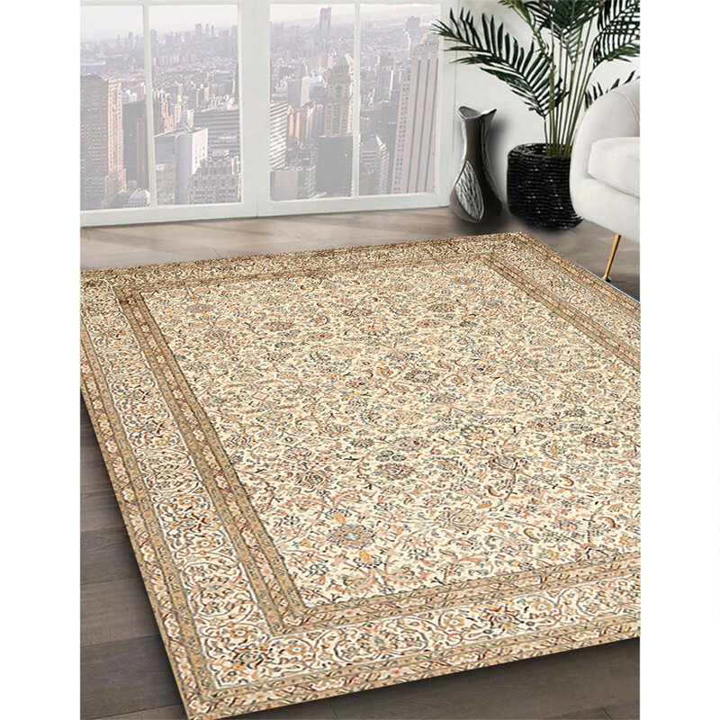 Tapis décoratif beige oriental dunnam, Rectangle 7 pi x 10 pi