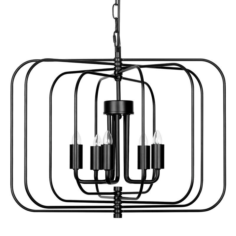 Lampe suspendue pliable unique en métal noir