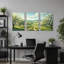 «Blossoming Trees long Winding Path in Green Valley», ensemble de 3 impressions sur toile-331963857