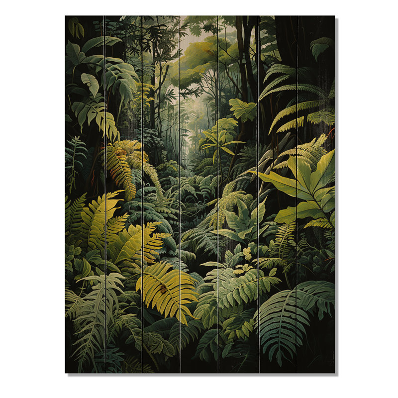 Fougère fougère I sur bois, H 20 po x l 10 po x P 0,78 po