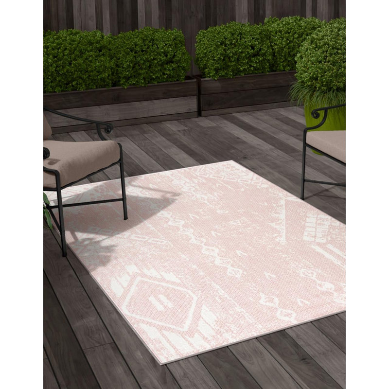 Bomer Geometric Indoor / Outdoor Rug, Rectangle 9'10" x 13'