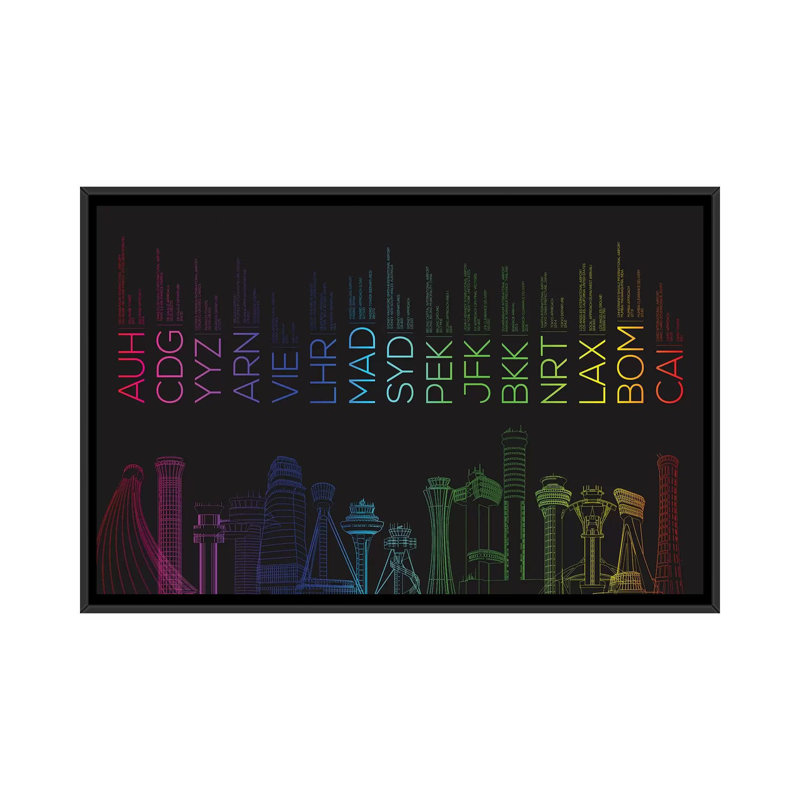 « toure i », impression sur toile, H 18 po x l 26 po x P 1,5 po, Toile avec cadre flottant noir, Pas de tapis