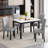 5-Piece Faux Marble Dining Set with 4 Padded Chairs, Modern Kitchen Table and Chair Set for Dining Room-1085160857-1135002117