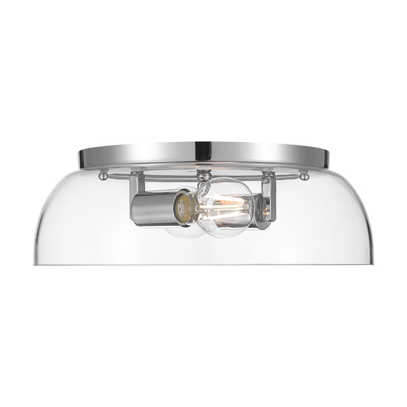 Iftimie 14" Flush Mount with Clear Glass, Chrome