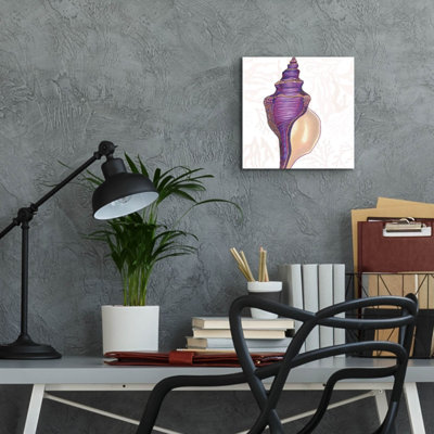 Art mural en verre épique «Shimmering Shells 9» par James Wiens, 12 po x 12 po