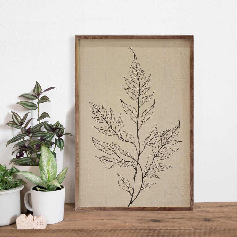 Branche simple avec feuilles pleines, H 8 po x l 5 po