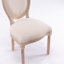 Ensemble de 2 chaises de salle à manger style français à structure ovale et dossier en bois massif, crème