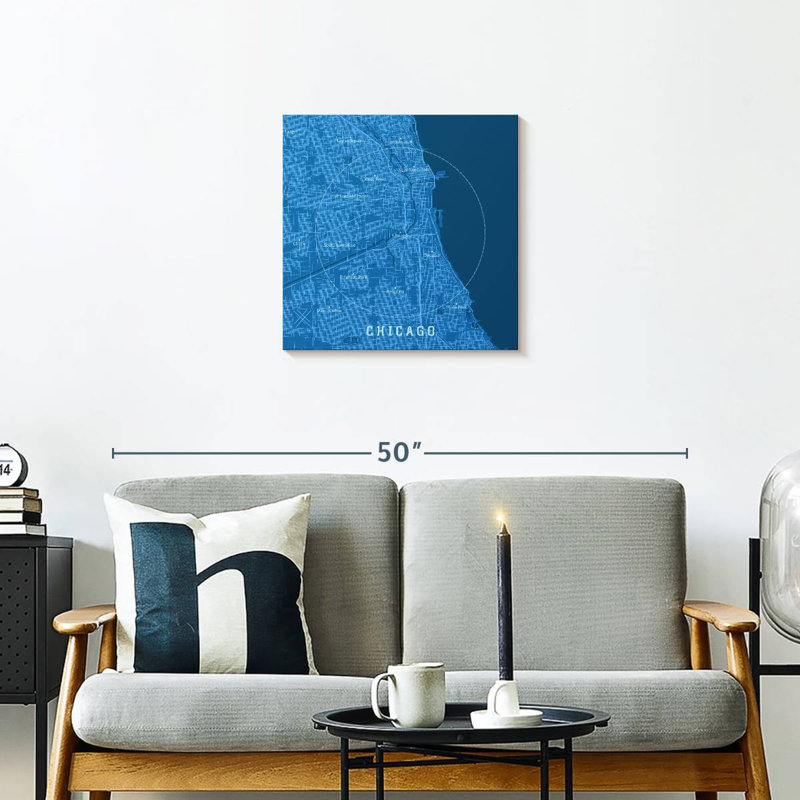 Carte bleue de Chicago, H 20 po x l 20 po
