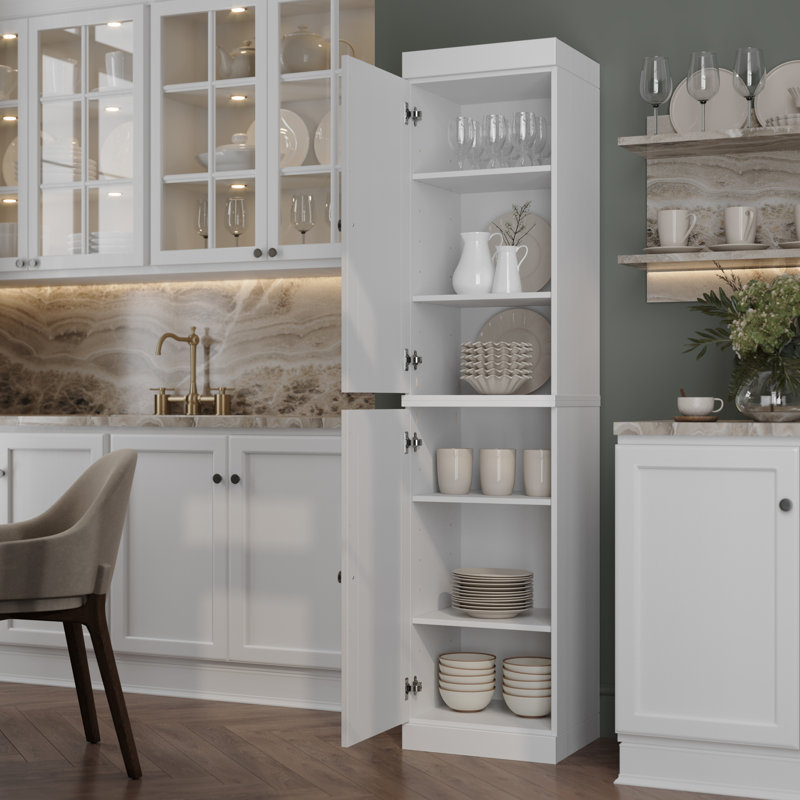 Garde-manger Jaylena 100% bois massif 16,5 po, Blanc