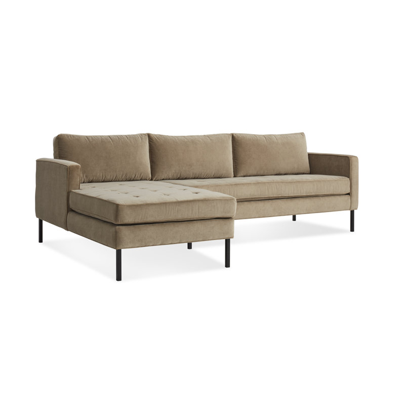 Paramount Chaise Sectional, Left Hand Facing, Black, Sanford Ceramic Crossweave