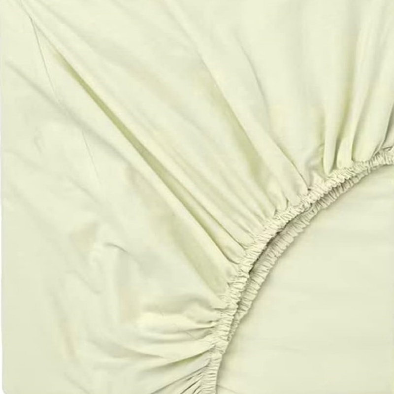 Janoshan Premium Egyptian Cotton Fitted Sheet, Double (4'6"), Cream