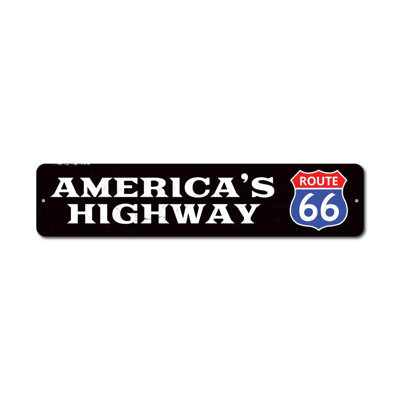 America's Highway Route 66 Custom Aluminum Sign