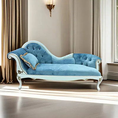Neoclassical solid wood leisure home chaise lounge