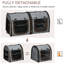 Sac de transport pour chat 39 po, gris, tissu, cloison, deux compartiments, coussins moelleux et installation de rangement Gris doux - avec et housse