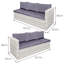 Oseasons® Malta Rattan 10 Seat Firepit U-Shape Sofa Set in Sandy White with Deep Purple Cushions