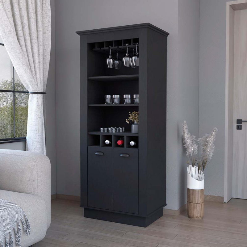 Armoire-bar 4 bouteilles Tyler, Noir