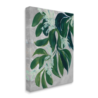 «Painterly Green Plant Leaves Floater», art mural sur toile par Blursbyai