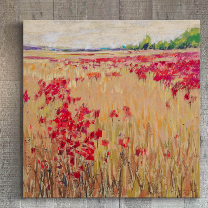 Corn and Poppies XIII par Jennifer Gardner - Toile tendue, H 18 po x l 18 po x P 1,5 po