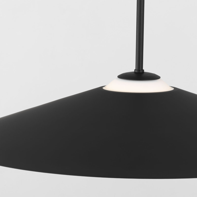 Luminaire suspendu de cuisine 1 lumière Astra avec abat-jour nickel brossé, Nuit noire