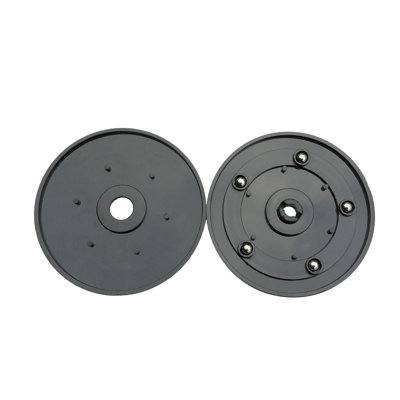 4" Black Plastic Spinner Lazy Susan Turntable Organizer for Spice Rack Table Cake Kitchen Pantry