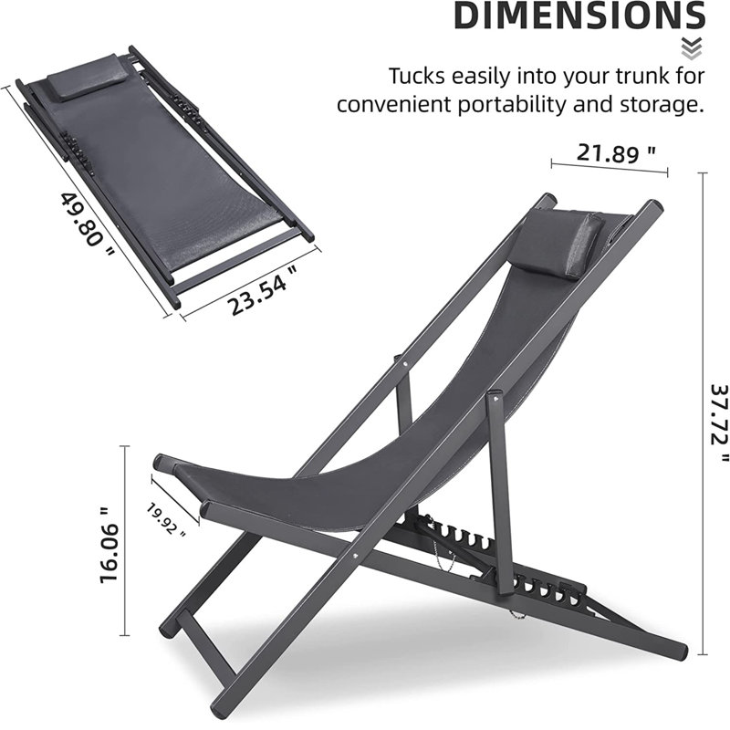 Chaise longue pliante
