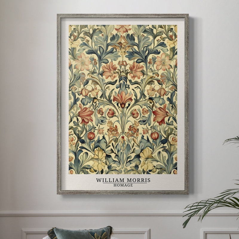 WM MORRIS Series DCCCXCIII Framed Print - Solid Wood, 15" H x 12" W