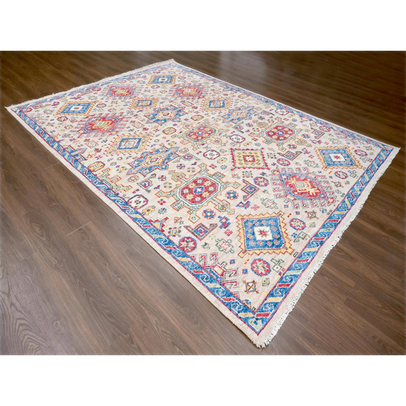 Tapis oriental en laine noué à la main de conception géométrique 9 pi x 11 pi 10 po brun 908232A15574D3D9A11895992F6326C