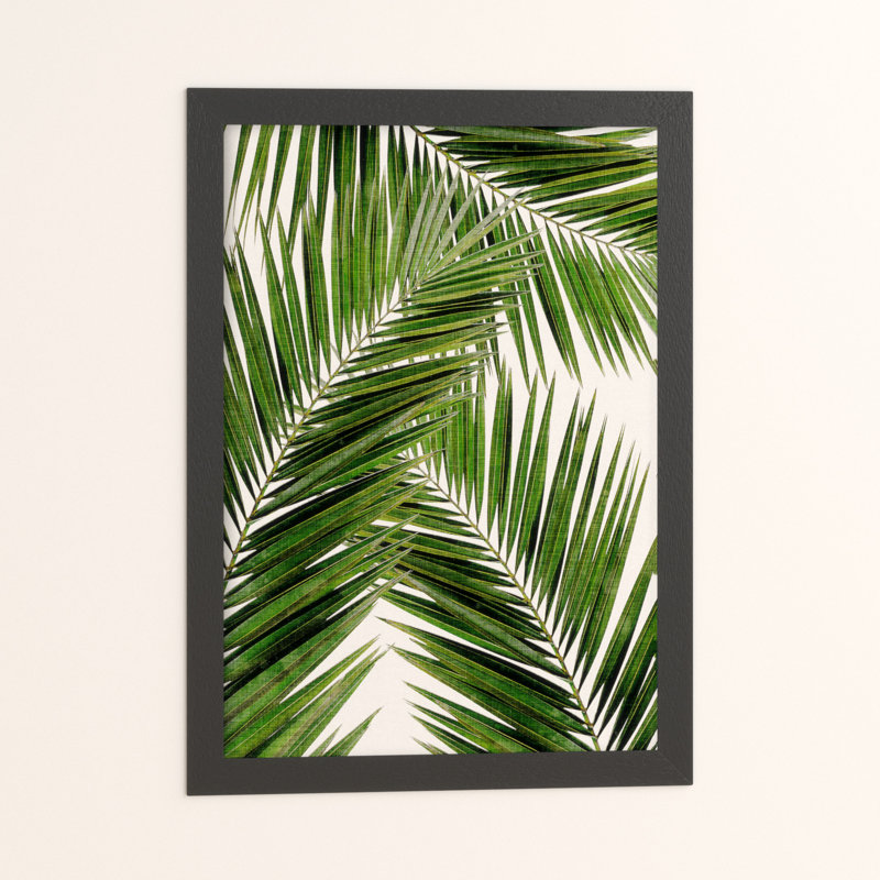 Palm Leaf III - Print, 60 cm H x 42 cm W x 5 cm D, Black Grain Frame