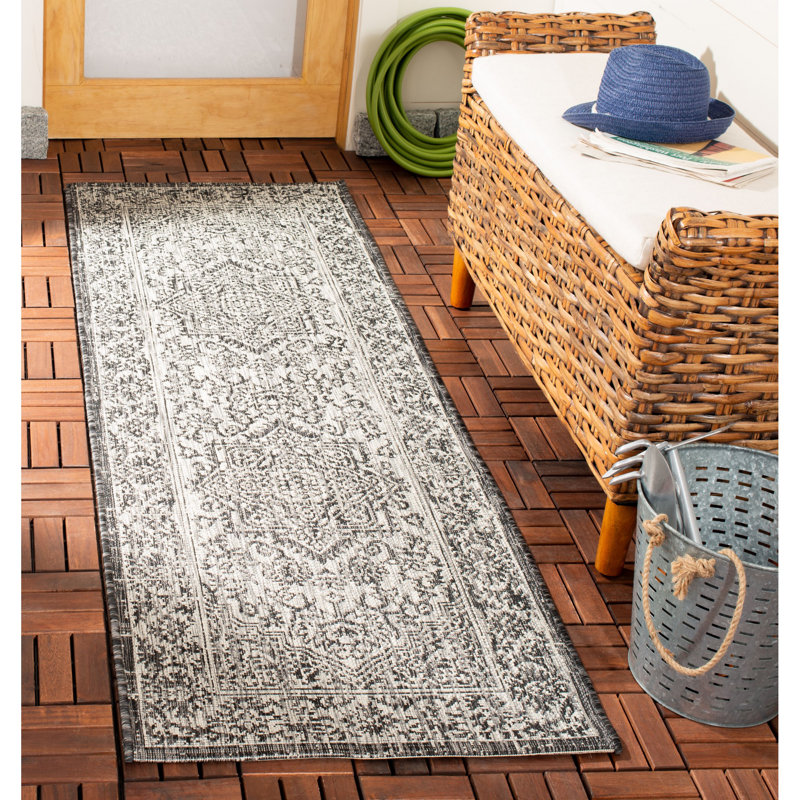 Tapis oriental intérieur / extérieur Herefordshire Performance, Tapis de couloir 2 pi 3 po x 10 pi