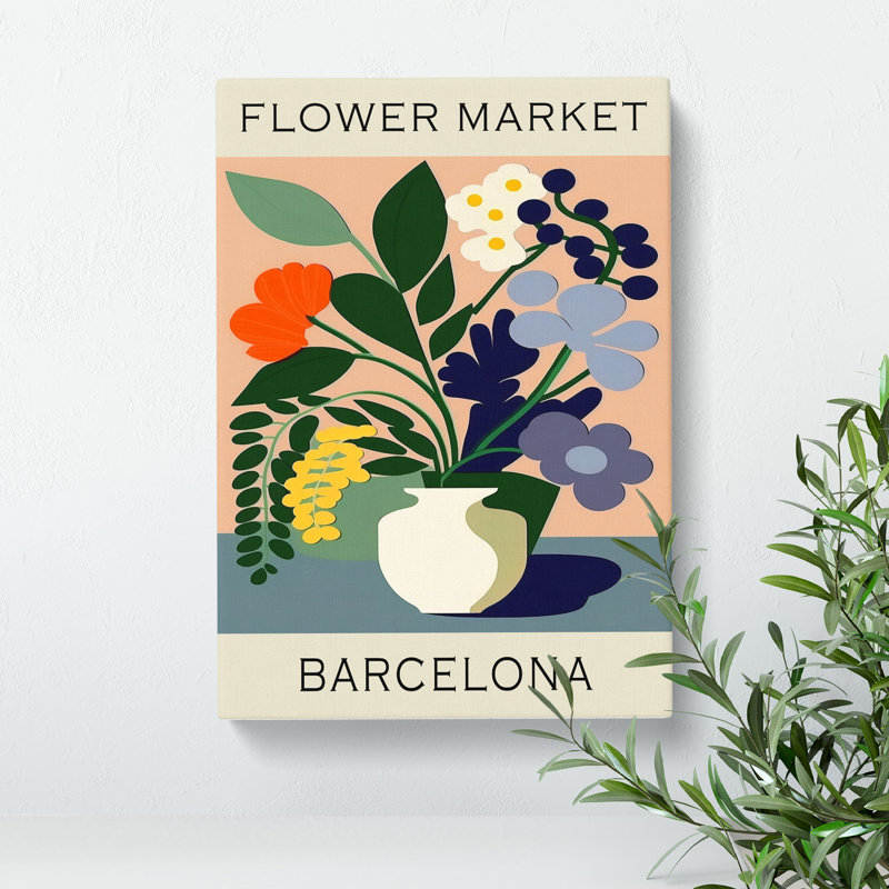 XMKTMKT-98 Barcelona Flower Market Exhibition No.2 - Wrapped Canvas Print, 50cm H x 35cm W x 3cm D