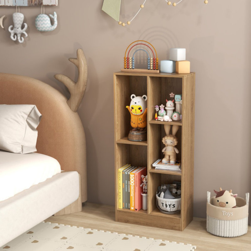 Bibliothèque 41 pouces à 5 cubes avec 2 ensembles anti-basculement, Naturel