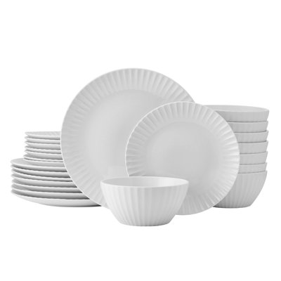 Pfaltzgraff Fluted Grace 24-Piece Dinnerware Set, Service For 8