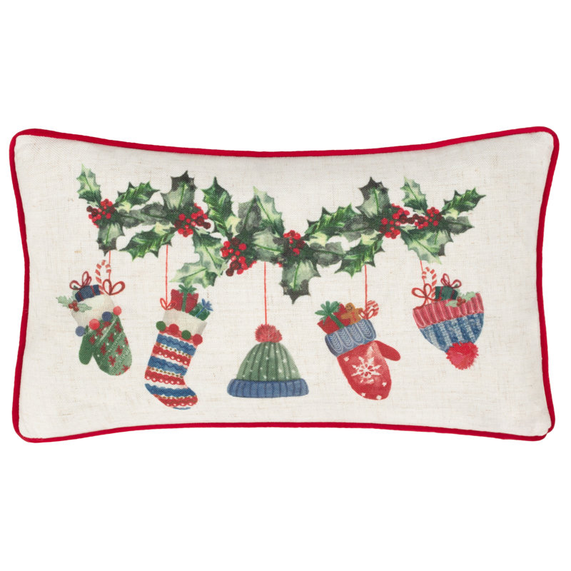 Annayah Abstract White Rectangular Throw Cushion