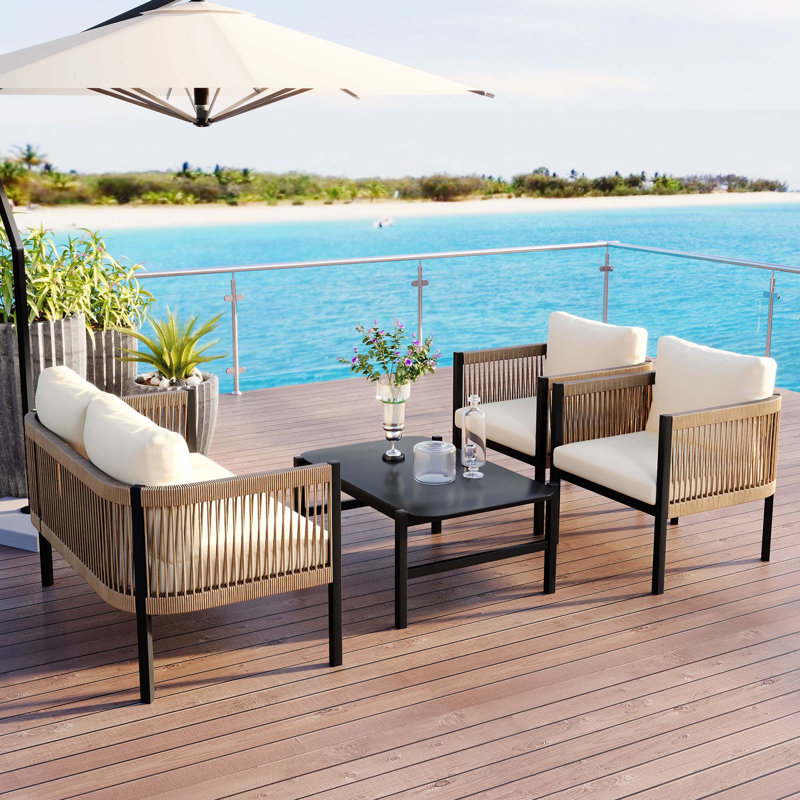 Canapé pour plusieurs personnes avec 1 table, Beige