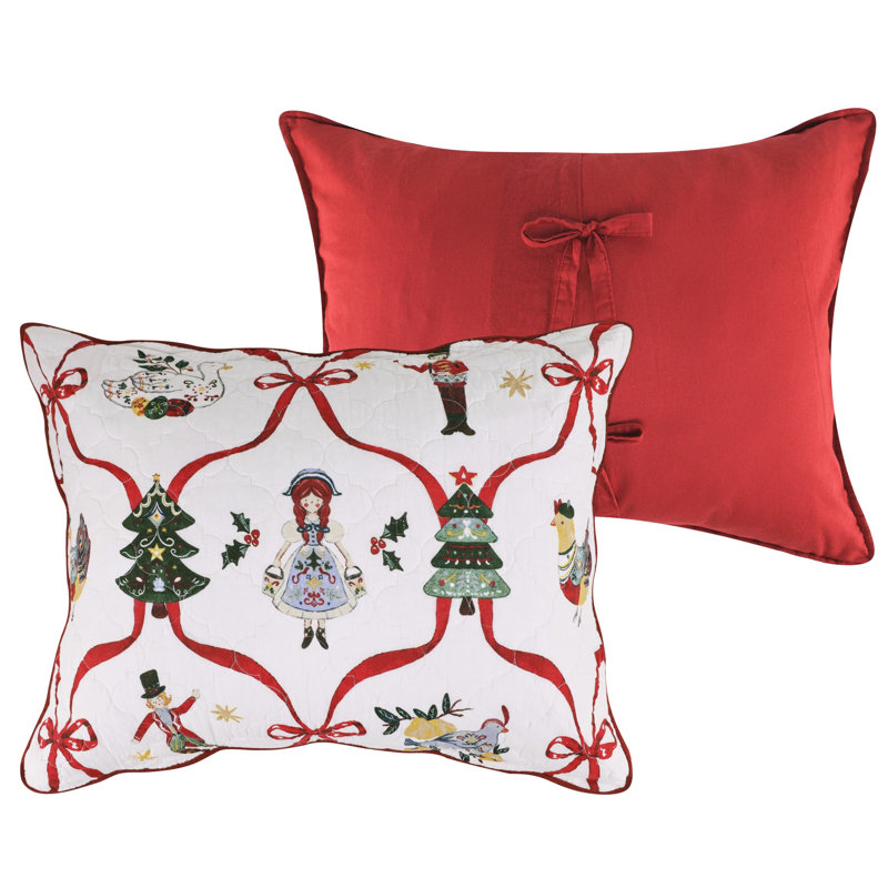 Taie d'oreiller multicolore « 12 jours de Noël » de Greenland Home Fashions, Standard