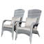 Chaise de patio avec coussins (coussin gris)
