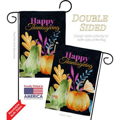 Double Sided 18.5'' H x 13'' W Polyester Thanksgiving Flag Set