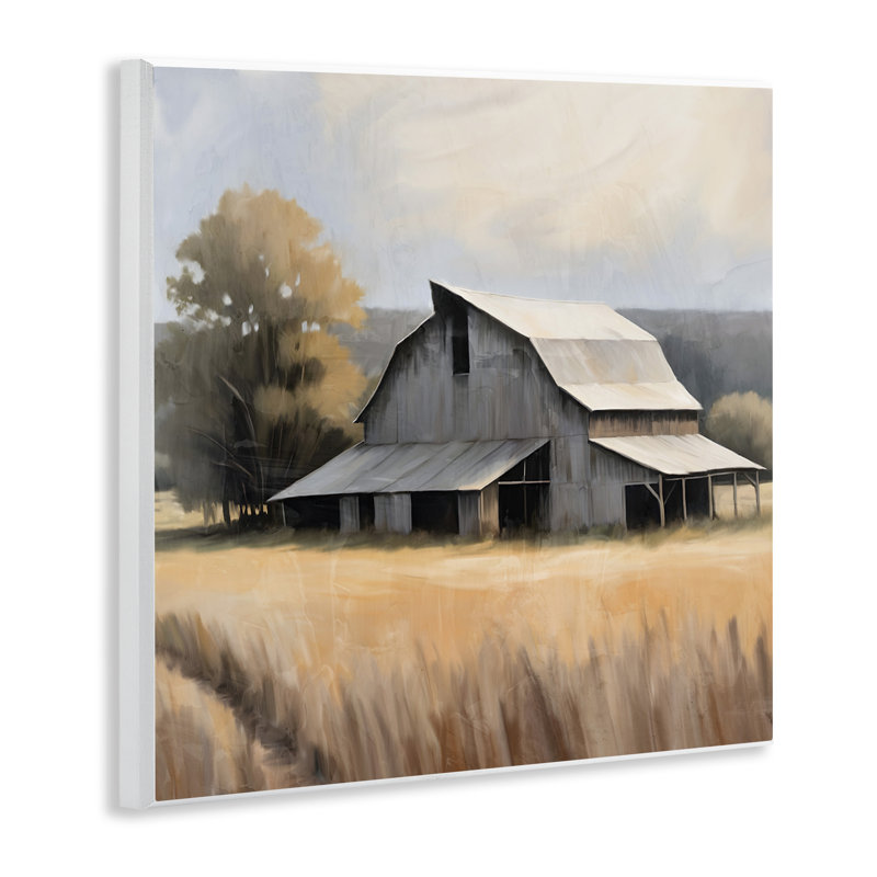 "Peaceful Barn in Field", art mural sur bois par Kim Allen