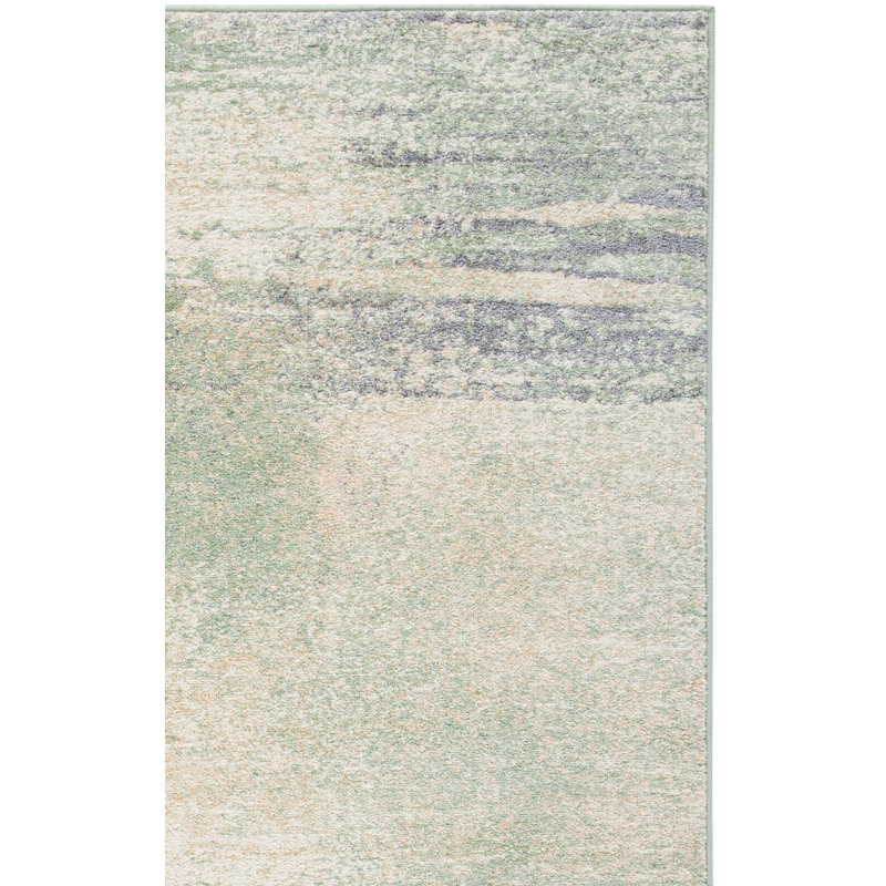 Tapis ivoire / sauge Azadeh, Tapis de couloir 2 pi 6 po x 22 pi