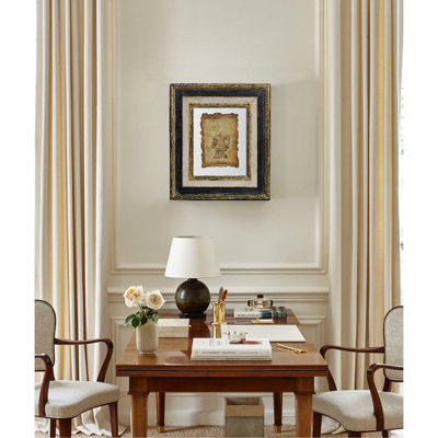 Framed Antiqued Sculpture Print 13X15", Black And Gold Antique Picture, Parchment Paper Sketch, Living Room, Entryway, Office, Vintage Appeal, Wood, Glass, 13X15" Picture Print, & Frame, Detailed