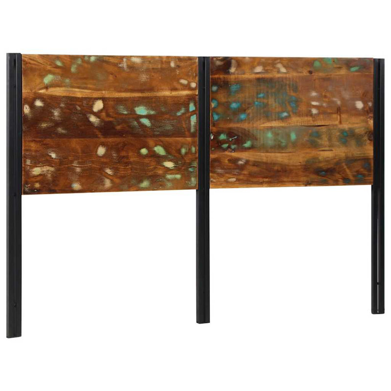 Headboard Solid Wood Reclaimed And Iron, 100cm H x 160cm W x 2cm D