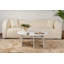 Table basse ronde Modern, blanc naturel, 35,5 po x 16,1 po | 100% panneau de particules enduit de mélamine, épaisseur: 0,7 pouce | Conception élégante et durable pour le salon ou le salon, décoration intérieure élégante-109178482