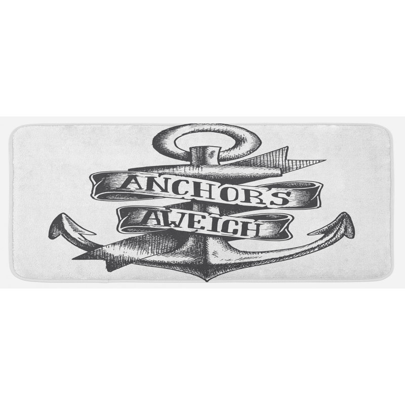 Tapis de cuisine bleu marine tatoo