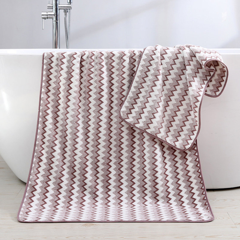 Soft Thick Absorbent 2 Piece Bath And Face Towel Set, Quick Drying Polyester Towel For Home And Gift, 55.1x27.5in Purple