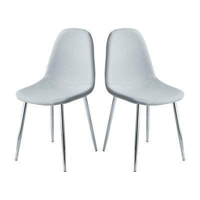 Mose 45cm H Fabric Upholstered Metal Upholstered Back Side Chair in Grey