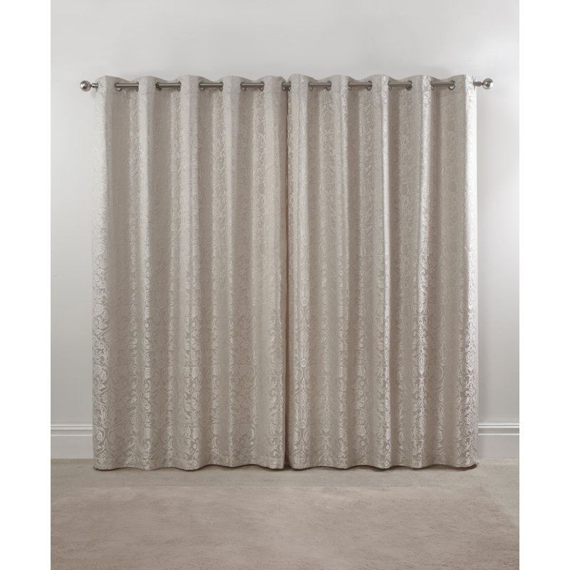 Eden Room Darkening Curtain Pair, Cream, 228 W x 183 D cm